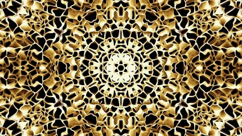 Arabic geometric pattern Gold Mandala. Seamless loop footage. Stock Footage 133203379