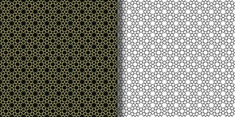 Arabic geometric seamless patterns set from stars Stock Illustration