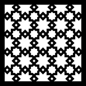 Arabic geometric star pattern. CNC Vector Stock Illustration