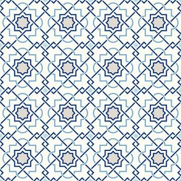 Arabic geometry, Tangled Moroccan Pattern, seamless vector background. Stock Illustration
