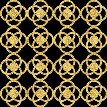 Arabic gold black background for textile, seamless pattern sparkling shimmer  Stock Illustration