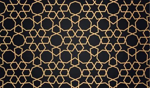 Arabic gold pattern muslim Illustrazione stock