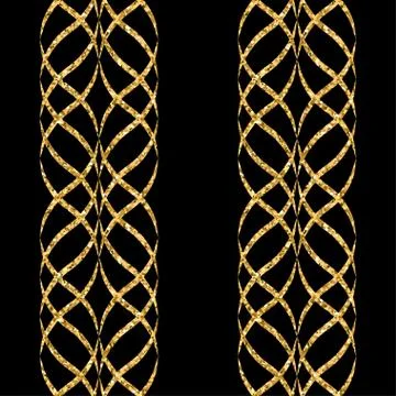 Arabic gold seamless pattern wave Stock Illustration