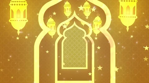 Arabic Golden Lanterns Background Stock Footage 204146221