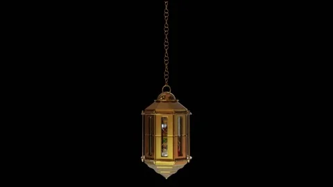 Arabic Golden Ramadan Lantern with alpha channel included. 3d animation Vidéo 138130581