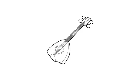 Arabic guitar icon animation Stock Footage 161043572