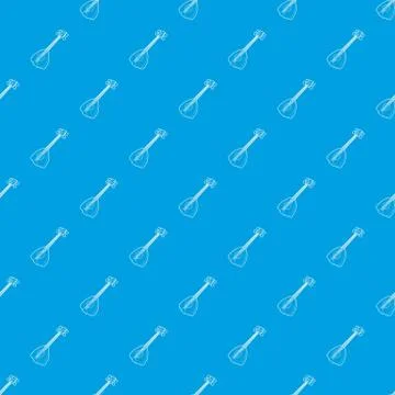 Arabic guitar pattern seamless blue Stock Illustration