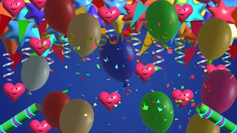 Arabic happy birthday text firework video greeting card Stock Footage 274730593