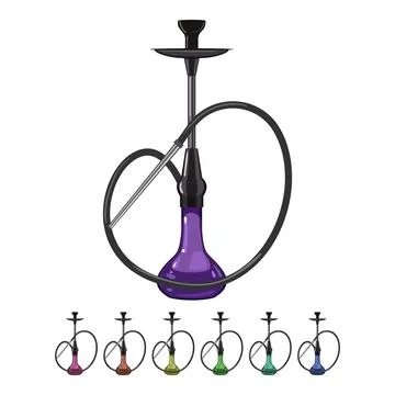 Arabic hookah shisha cartoon vector graphic sign color Stock Illustration
