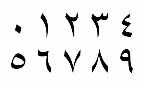 Arabic-Indic numbers set Stock Illustration