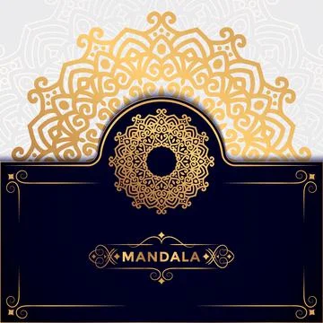Arabic islamic east pattern style mandala design with golden color Premium Stock Illustration