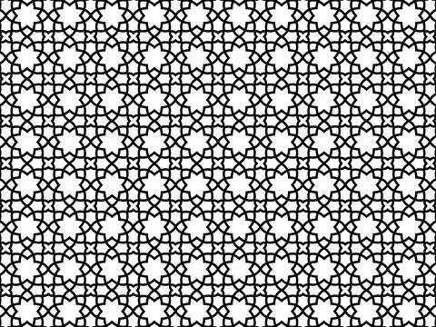 Arabic Islamic Seamless Pattern Background Black And White Pattern Vector Design 스톡 일러스트