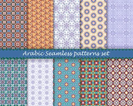 Arabic islamic seamless pattern set. Vector eps10 イラスト素材