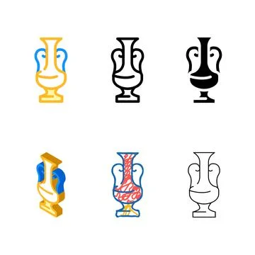 Arabic jug container color icon vector multistyle Stock Illustration