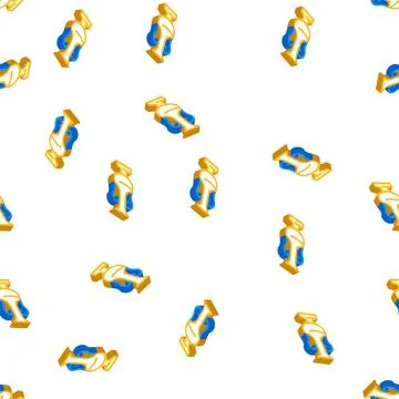 Arabic jug container isometric icon seamless pattern 스톡 일러스트