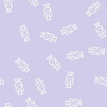 Arabic jug container line vector seamless pattern イラスト素材