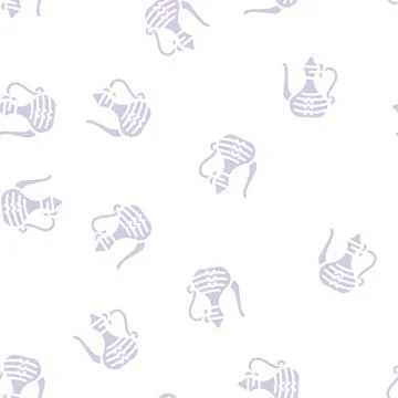 Arabic jug glyph vector seamless pattern Stock Illustration