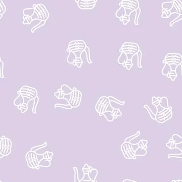 Arabic jug line vector seamless pattern 库存插图