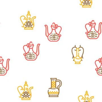 Arabic Jug Traditional Container vector seamless pattern Illustrazione stock