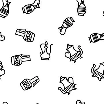 Arabic Jug Traditional Container vector seamless pattern Stockillustratie