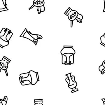 Arabic Jug Traditional Container vector seamless pattern 库存插图