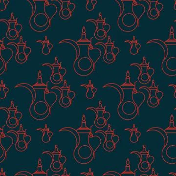 Arabic kettle pattern Illustrazione stock