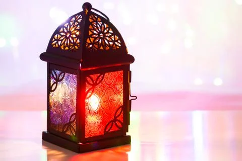 Arabic lantern in illuminated background. Ramadan, Eid concept 写真素材