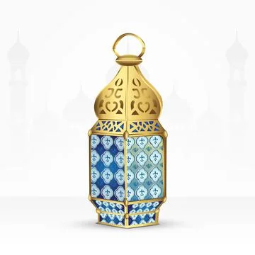Arabic lantern isolated on white background. islam symbol Stock Illustration