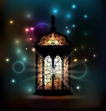 Arabic lantern with ornamental pattern for ramadan kareem Illustrazione stock