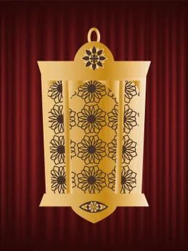 Arabic Lantern with Pattern, Ramadan Kareem Vector Stockillustratie