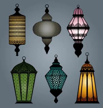 Arabic lantern set 2 Stock Illustration