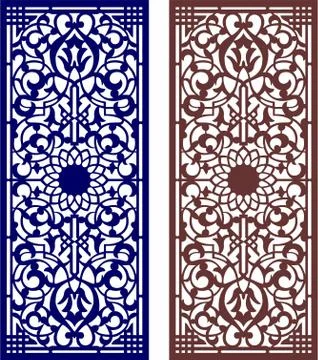 Arabic Laser cut cnc panel design for metal, wooden room divider. Stock Illustration