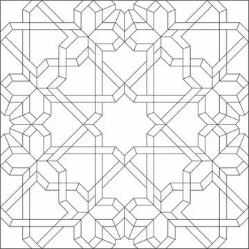 Arabic Laser cut cnc panel design for metal, wooden room divider. Stock Illustration
