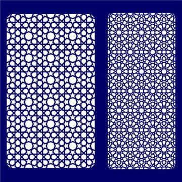 Arabic Laser cut cnc panel design for metal, wooden room divider. Stock Illustration