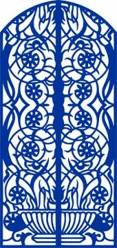Arabic Laser cut cnc panel design for metal, wooden room divider. Stock Illustration