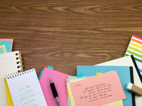 Arabic; Learning New Language Writing Words on the Notebook Stock Photos