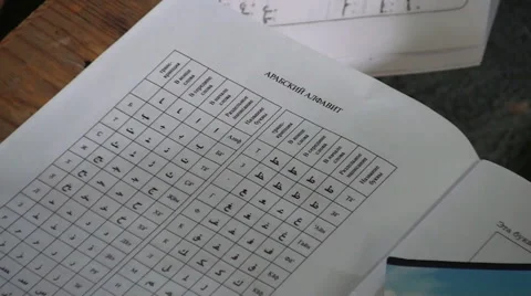 Arabic Learning By Russian Alphabet in Kiev Stock Footage 46140711