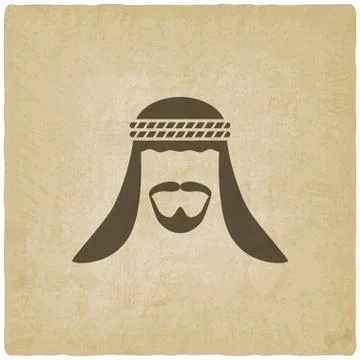 Arabic man avatar old background Stock Illustration