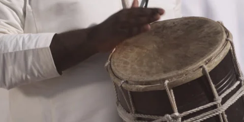 An Arabic man playing drums. Stock Footage 46871730