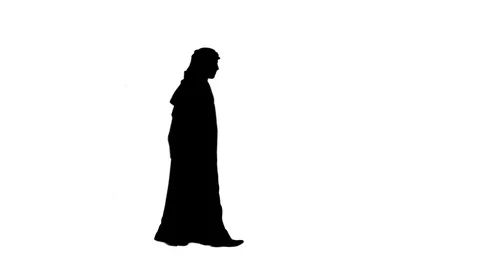 Arabic man - Silhouette 05 Stock Footage 97579339