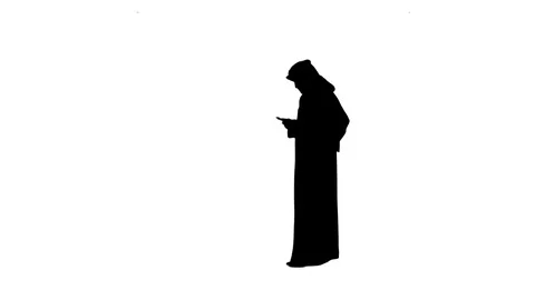 Arabic man - Silhouette 07 Stock Footage 97579412