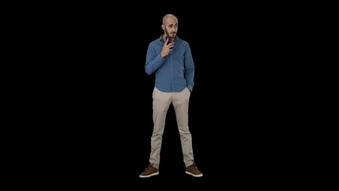 Arabic man talking on the phone, Alpha Channel Stock-Footage 115997025