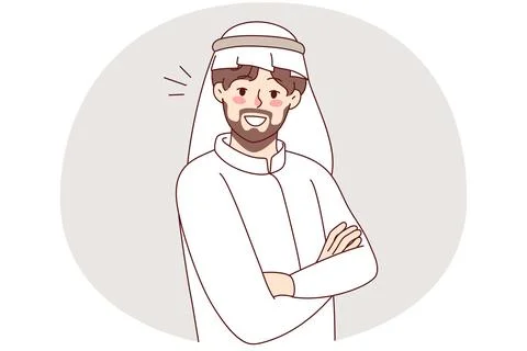 Arabic man in thobe Stock Illustration