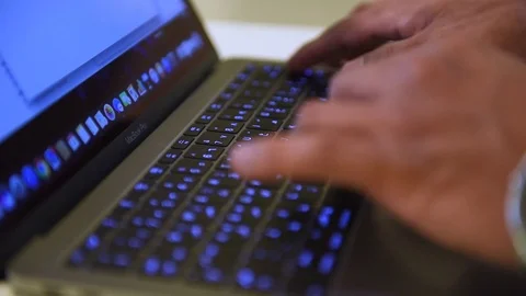 Arabic man working on laptop and mobile Stock Footage 73518210