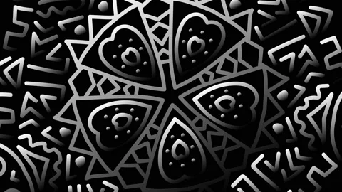 Arabic mandala design on black background in 4k video. 库存影片 147183086