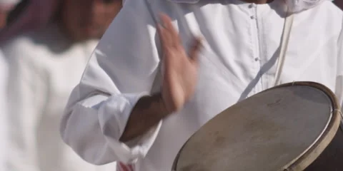Arabic men playing drums. Stock Footage 46871717