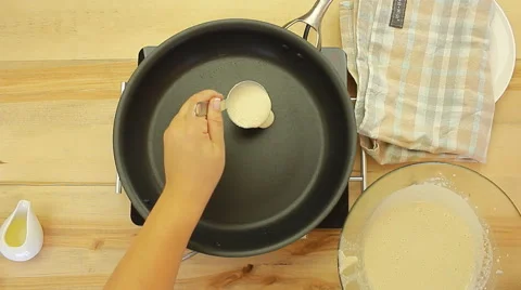 Arabic Middle Eastern pancakes filled cream Qatayef, Atayef, Kataif. Pancake  Stock Footage 68409772