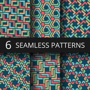 Arabic moroccan color seamless patterns. Eastern decoration repeat vector Stock Illustration