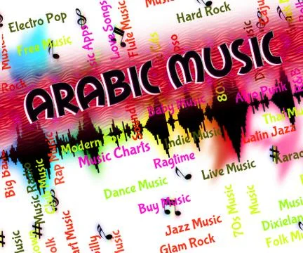 Arabic Music Indicates Middle Eastern And Acoustic 스톡 일러스트