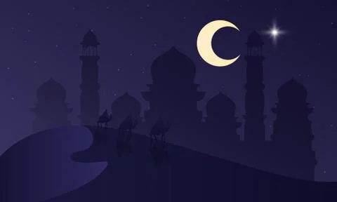 Arabic new year landscape Stock Illustration